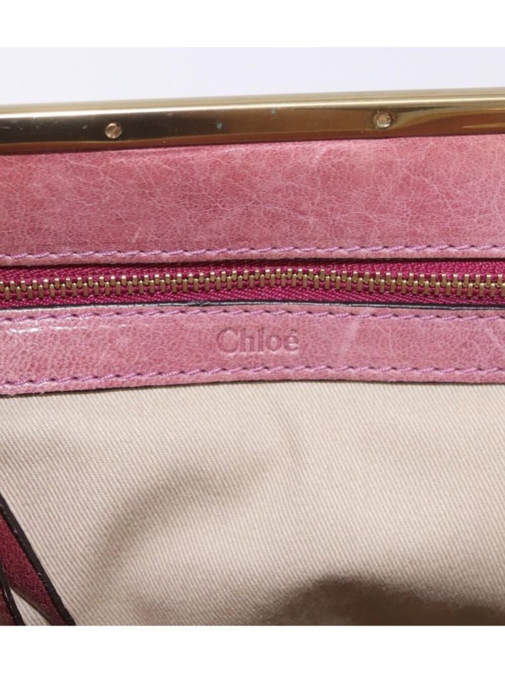 Chloe Shoulder Bag Leather Pink Gold - Picture 12 of 16